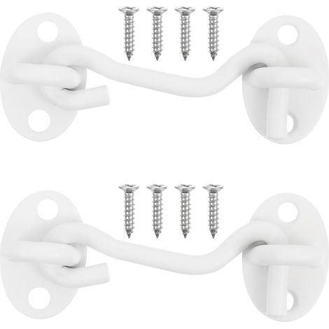 Lot De 2 Crochets De Cabine En Acier Inoxydable 3.54 Pouces Crochets Pivotants Solides Pour Fenêtres Et Portes Verrouillage Anti-Vent Résistants (1/5)