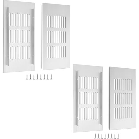 Grille de ventilation en aluminium avec vis pour la ventilation des armoires et des pièces, 15 x 8 cm, argent, 4 pièces