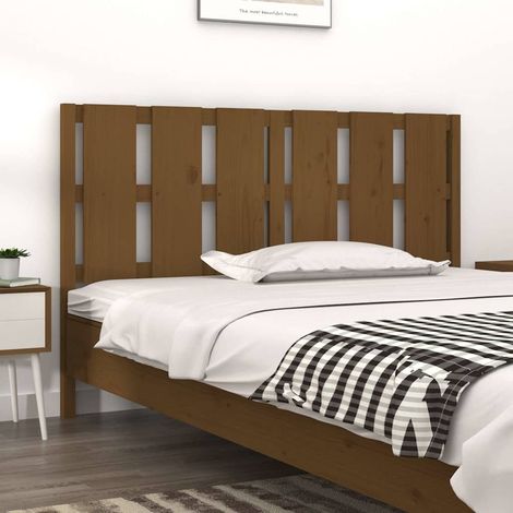 vidaXL Cabecero de cama madera maciza pino marrón miel 155,5x4x100 cm (1/5)