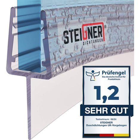 STEIGNER Duschdichtung, 30cm, Glasstärke 6/7/ 8 mm, Vorgebogene PVC Ersatzdichtung für Runddusche, UK10