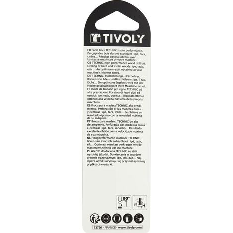 Tivoly • Punta per legno HSS - Affilatura punta Speed - Gambo cilindrico graduato SLR, Ø3mm
