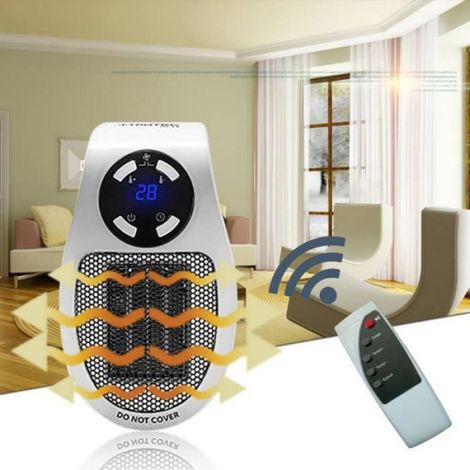 Radiateur Électrique - 500 W - Programmable - Salle De Bain - 19 x 11,5 x 12,5 cm - 1 Pièce (1/4)