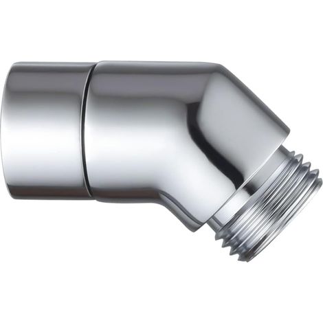 Adaptateur Pommeau de Douche, Raccord de Douche Pluie, Connexion de Bras de Douche Pivotante, Pièce d'Angle 45 Degrés (Argenté) (1/5)