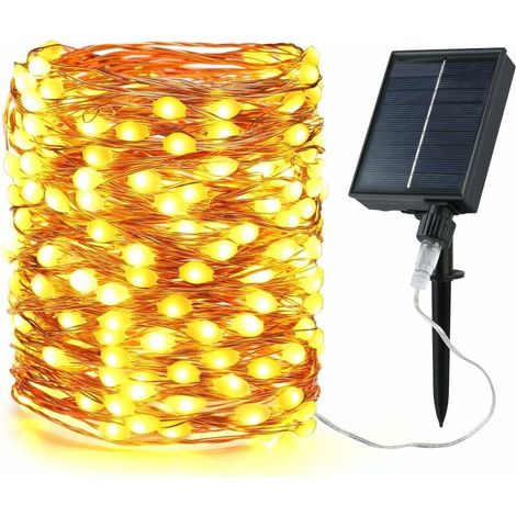 20M 200 LED Guirlande Guinguette Exterieur- 3 Fois Plus Gros Perles Étanche 8 Modes Fil de Cuivre Décoration Lumière pour Jardin Fête Noël (1/5)