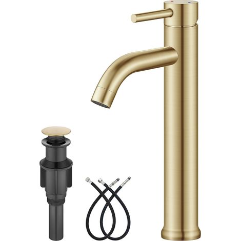 Mitigeur de lavabo inox monocommande pour lavabo sur plan (1/5)