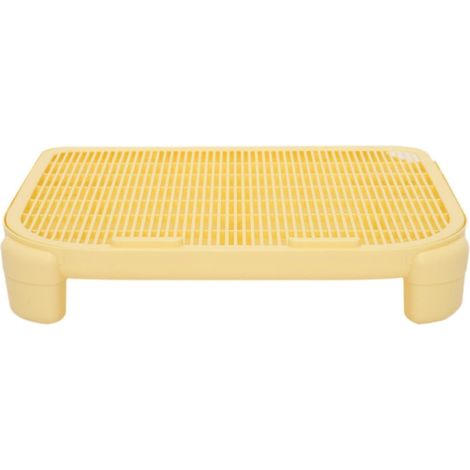 Rampe pour Litière Tapis de Sol pour Bac Rampe D'Accès pour Chaton Collecteur de Granulés en Matériau PP Inodore Adaptée pour La Propreté du Sol, Jaune