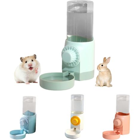 Dispensador de agua para conejos, dispensador de agua para cobayas de 500 ml, bebedero automático colgante, para conejos, chinchillas, cobayas, erizos y hurones (verde). (1/5)