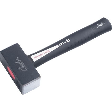 Massette carrée 1 kg – 4,2 cm – Manche en carbone – Tête en acier haute teneur en carbone C45E – Outil robuste et professionnel pour maçonnerie et bricolage