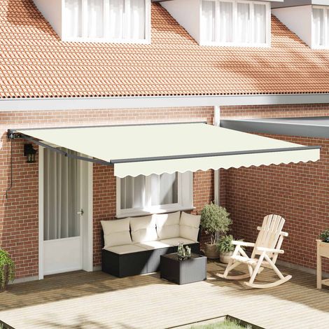 Markisenrahmen Creme 400 x 300 cm Polyester mit PU-Beschichtung