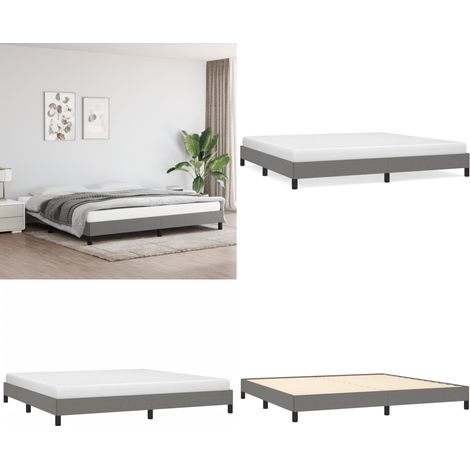 Bettgestell ohne Matratze Dunkelgrau 200x200 cm Stoff - Bettrahmen - Doppelbett - Boxspringbetten - Schlafzimmermöbel - Lattenrost - Home & Living (1/5)