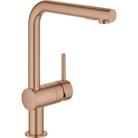Miscelatore monocomando lavello Minta 30274 L- azb. Doccia risciacquo Geb oro rosa brillante.