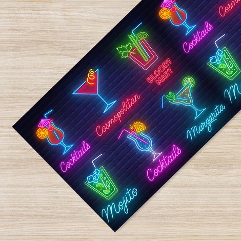 Passatoia Multiuso Lavabile in Lavatrice diverse fantasie Cocktail neon - 50x100 cm (1/5)