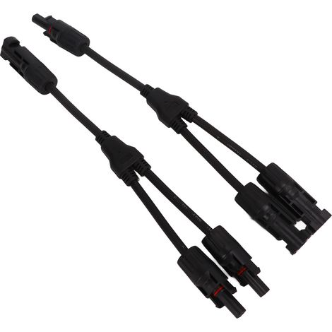 Lot de 2 connecteurs photovoltaïques en Y avec clé, connecteur rapide mâle/femelle, étanche IP67, 1500 V CC, MMF+FFM (1/5)