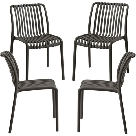 Packs Sillas Jardín - Pack 4 Sillas Somer - Negro (1/5)