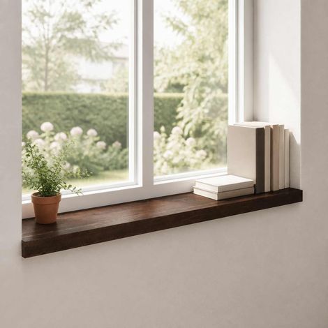 Appuis de fenêtre 2 pc Marron foncé 100 x 25 x 2 cm (1/5)