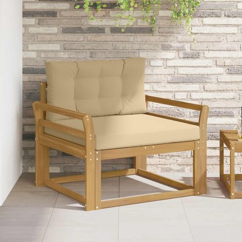 vidaXL Sofa de milieu extérieur Polyester Blanc (1/5)