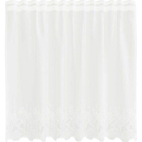 Maison Exclusive - Spitzenvorhang mit Vorhängen Floral Weiß 80 x