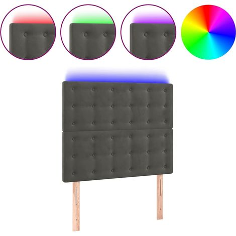 Maison Exclusive - Cabecero con luces LED terciopelo gris oscuro (1/5)