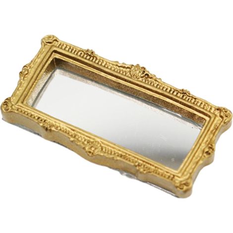 Petit Miroir de Maison de Meubles carrés en résine  Miroirs Décoratifs Muraux Pour l'artisanat, la décoration de coiffeuse, les , le dessus de table, la scène de maison de (1/5)