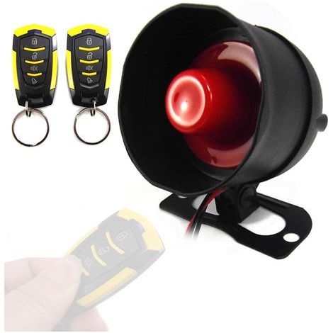 Jeffergarden Car Siren, Car Horn Alarm, Universal Car Alarm Security Protection System with 2 Remote Controls, 7 Sensitivity Levels, 12V, Anti-Theft Device (1/5)