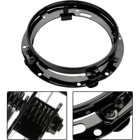 Soporte de montaje para faros de 7 pulgadas - Soporte de anillo de aleación de aluminio negro para Jeep Wrangler JK (1/5)