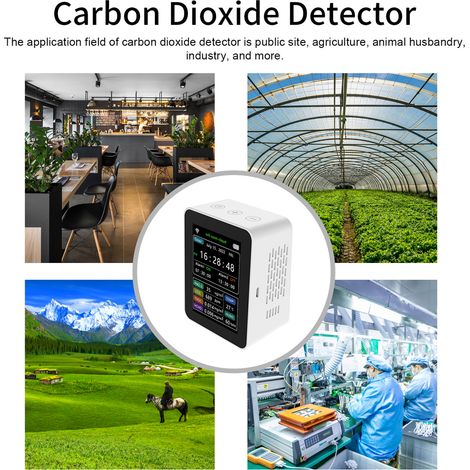 Tuya WiFi Smart Luftqualitätsdetektor PM2.5 CO2 TVOC HCHO Temperatur Luftfeuchtigkeit 6 in 1 Stunde Datum Wochenanzeige Handy-App Fernbedienung Anzeige 2 Sets Wecker Zuhause Büro (1/5)