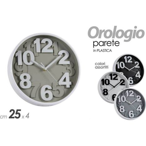Trade Shop - Reloj De Pared Redondo Moderno 25x4cm Colores Surtidos Plástico 805530 - (1/3)