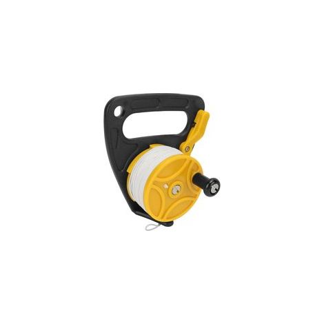 Dévidoir de plongée, enrouleur de corde de plongée à doigt multifonctionnel avec câble blanc de 46 m pour la plongée souterraine, jaune (1/5)