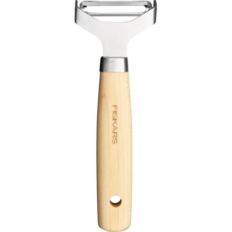 Fiskars Folken Pelapatate a Y con Lama Mobile, Ideale per Frutta e Verdura, Lama in Acciaio di Alta Qualità, Manico in Legno d'Acero Certificato FSC, 1075682 (1/5)