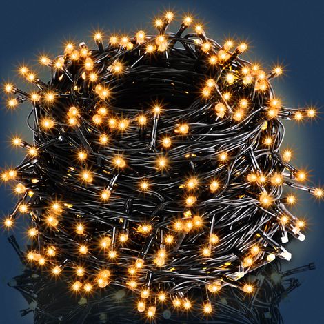 Monzana Catena di Luci a LED Decorazione Luminosa Natale Balcone Addobbo Natalizio Illuminazione per Interni ed Esterni Varie Misure e Colori 40m warmweiß - schwarzes Kabel (de) (1/5)