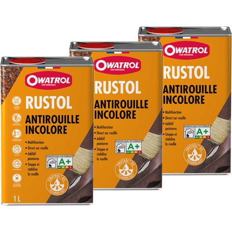 RUSTOL-OWATROL Pack de 3 Antirouille incolore 1L