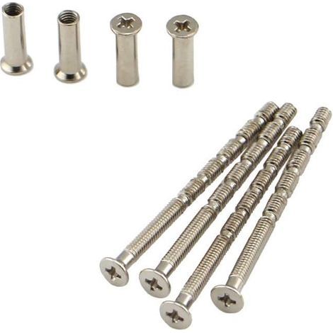Universal M4 Bolts and Sleeves for Door Handle Rosettes, Nickel (1/5)