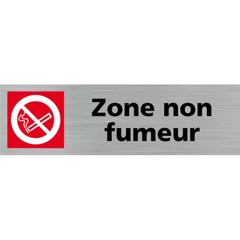 Pictogramme ZONE NON FUMEUR (Q0397).- Plaque aluminium brossé - (1/5)