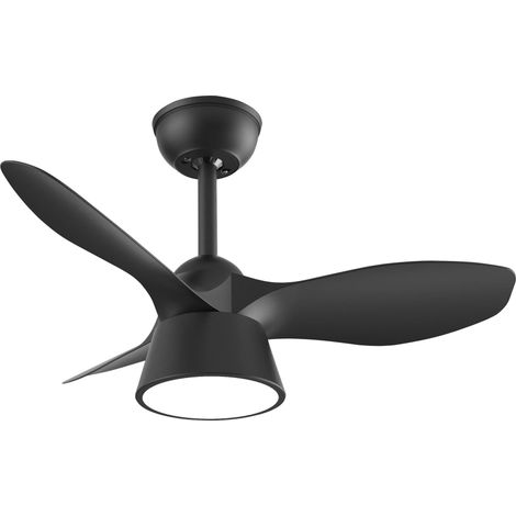 Ventilateur de plafond noir 36 W 2680 lm 3 pales, 3 températures, 35/47,5 x 82 x 82 cm