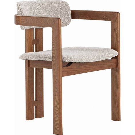 Chaise en frêne et tissu gris noyer - Noyer et gris (1/5)