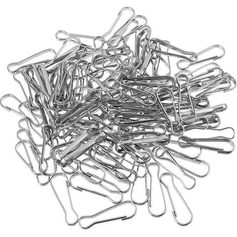Lot de 30 mousquetons à ressort en acier inoxydable pour cordons et porte-clés.-0.2X1X2.4CM-Silver (1/3)