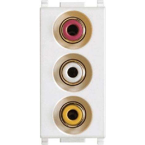 VIMAR - 14335 Presa con 3 connettori RCA bianco
