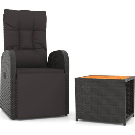 Maison Exclusive - 2-tlg. Garten-Lounge-Set Schwarz Poly Rattan M
