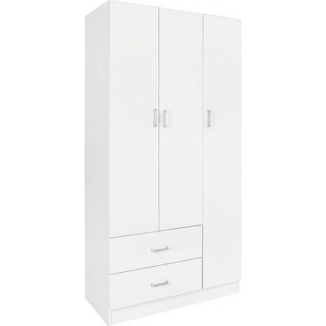 Armadio Guardaroba Spazioso Mobile Camera Ante Legno 90x42x180 cm bianco