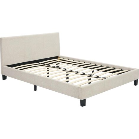 Lit 140 x 190 cm - Tissu - Beige - CORNELIUS II (1/5)