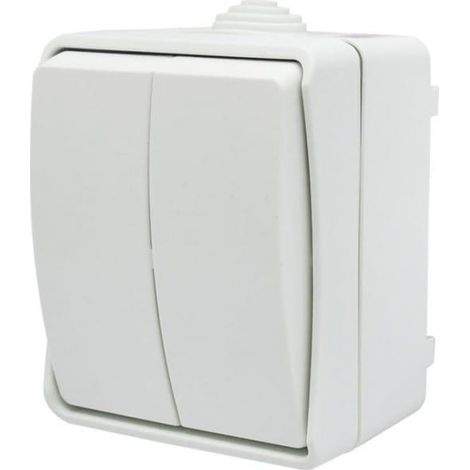 Aufputz-Kronleuchterschalter Aqua Plus IP44 weiß 40223