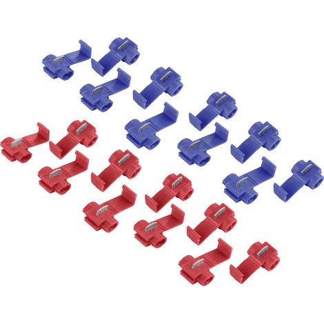 Kabel-Schnellklemmverbinder-Set    Blau, Rot 20 St.
