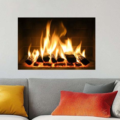 Stickers Muraux pour Feu de Cheminée Autocollants Muraux pour Feux de Joie Décoration en Vinyle à Décoller et à Coller pour Salon Chambre à Coucher Salle de Jeux Maison (1/5)