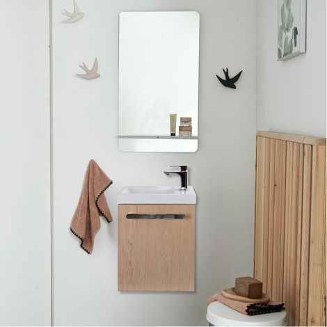 Ensemble lave-mains suspendu NEVADA avec robinet et miroir