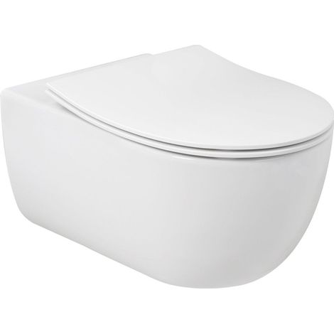 Plieger Kansas abattant de toilette slim avec couvercle à fermeture douce et à dégagement rapide blanc mat