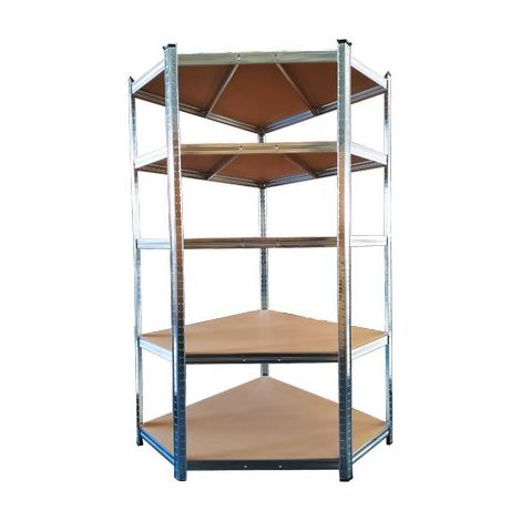 Scaffale Kit 5 Ripiani Angolare Workit Zincato 90 x 90 x 40 cm 4 mm