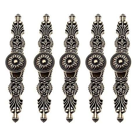 CCYKXA 5 Pcs Vintage Retro Style Cabinet Door Handles Bronze Color Furniture Knob for Antique Retro Furniture Bookcase Dresser Wardrobe Drawer