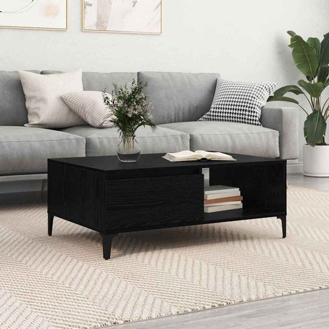 Couchtisch Schwarz Eichen-Optik 90 x 60 x 35 cm Holzwerkstoff
