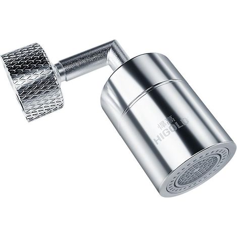 HIGOLD Wasserhahn-Luftsprudler, Wassersparfilter, 720°-Doppelfunktion, 2-Fluss-Funktion