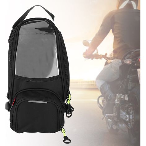 Sacoche de réservoir étanche avec aimant de navigation, sacoche de selle avec grande fenêtre transparente, sac à dos de moto (1/5)